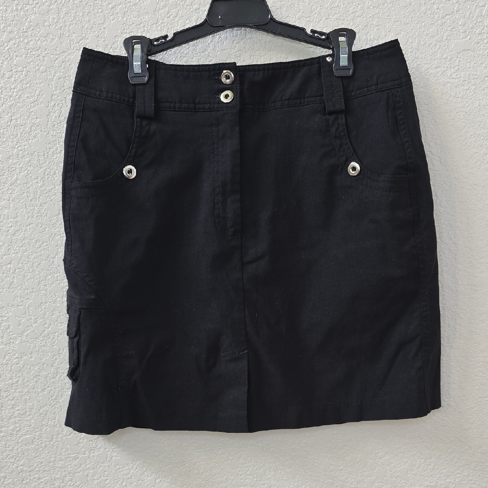 Jamie Sadock Black Skirt with Button Accents